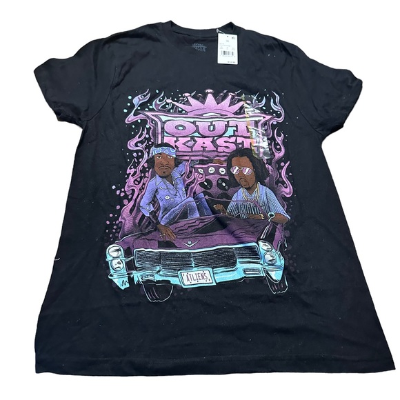 Outkast ATLiens Hip Hop Rap Cartoon Black T Shirt Size Small - Picture 1 of 5